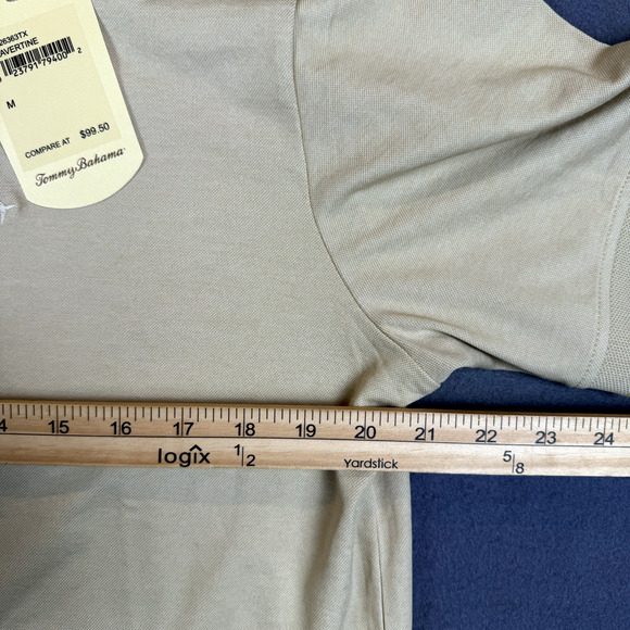 NWT Tommy Bahama Shirt Men's Medium Beige Travertine Polo Shirt SS ST226363TX - Picture 4 of 10
